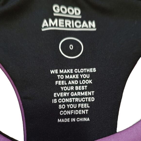 Good American Ombre Contour Purple Sports Bra Racer Back US 0 NWT - Picture 5 of 11